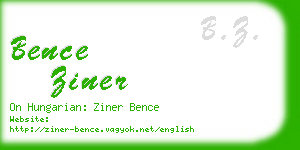 bence ziner business card